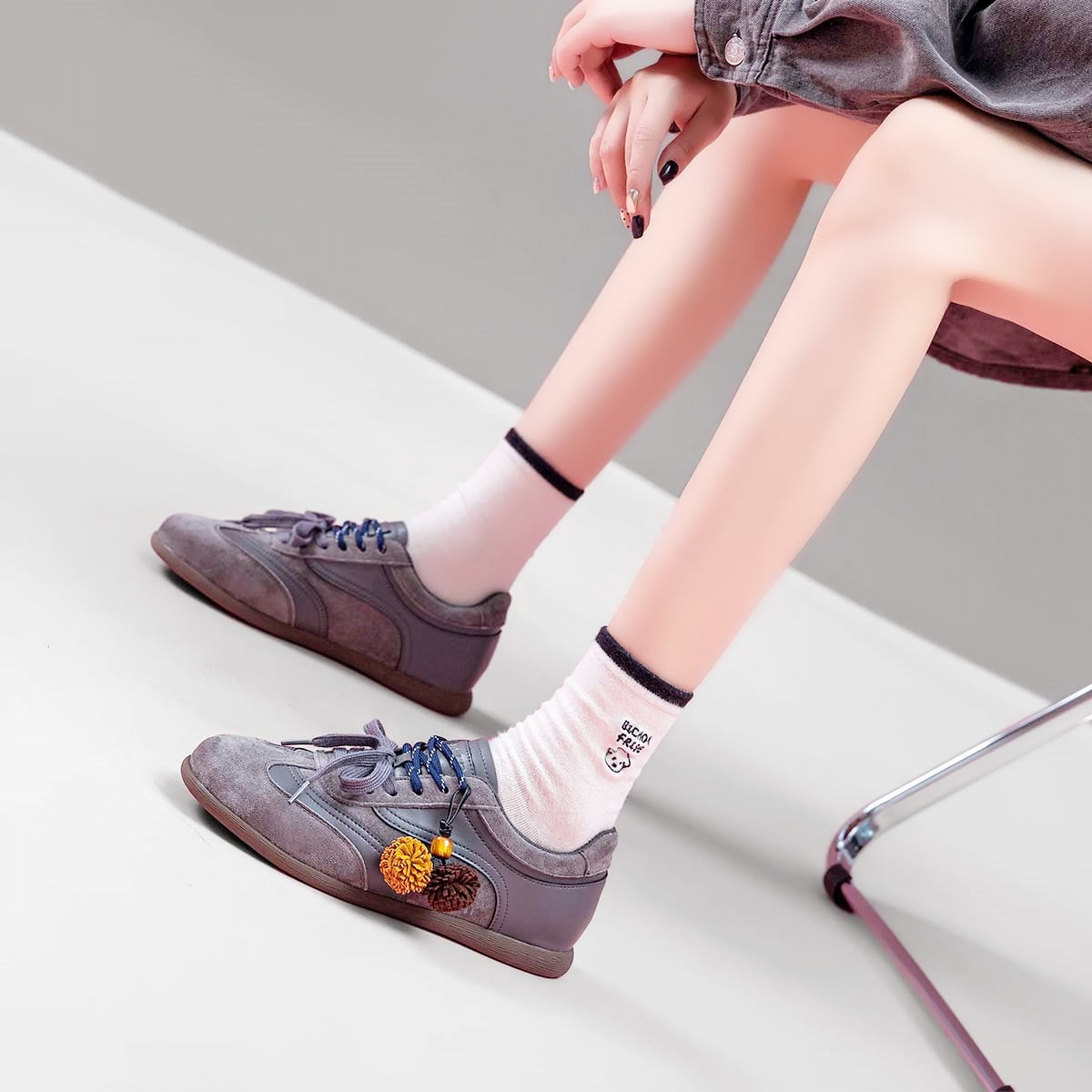 Women's Pine Nut Fur Ball German Training Spring Women's Sports Shoes