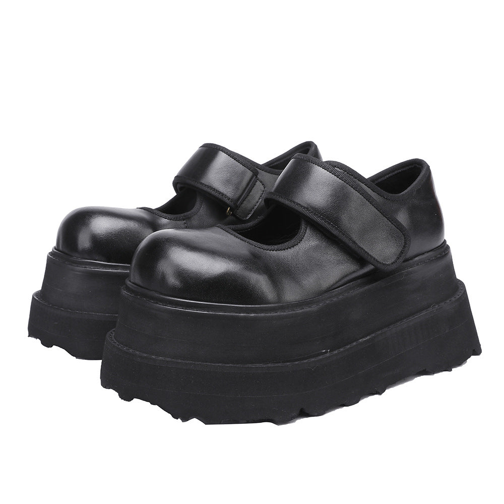 Women's To Ancient Spring Cowhide Lightweight Platform Mary Jane Genuine Versatile Women's Casual Shoes
