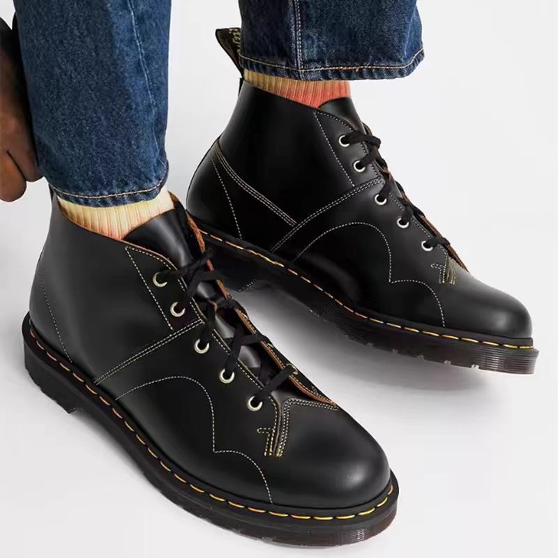 Women's & Men's Face Martin For British Short Round Women's Leather Boots