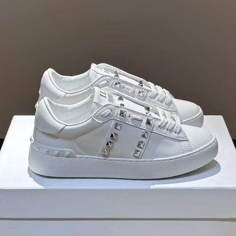 Men's Rivet White Genuine Fashion Trendy Couple Men's Sports Shoes