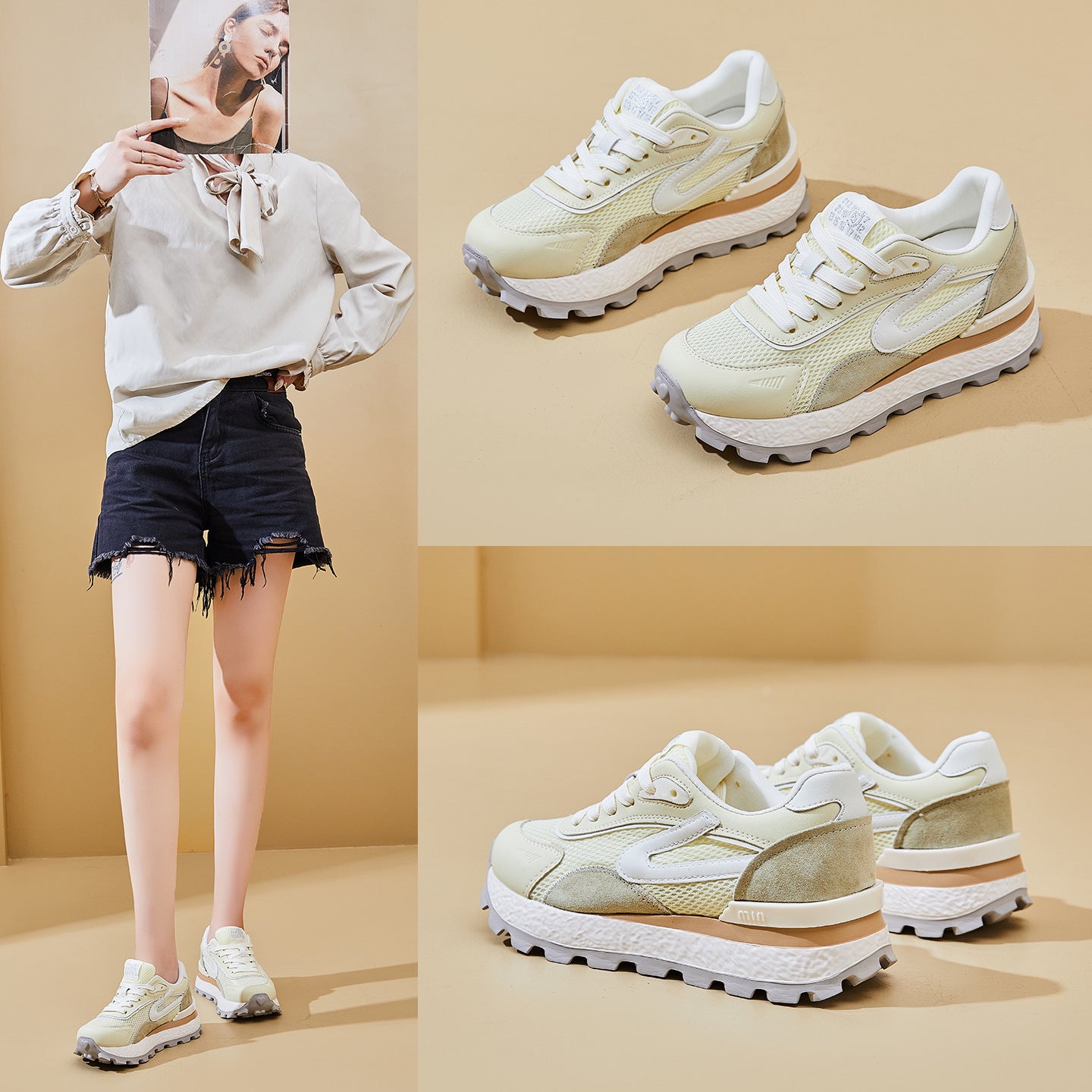Women's Dad Fashionable Summer Korean Style Thick Women's Sports Shoes