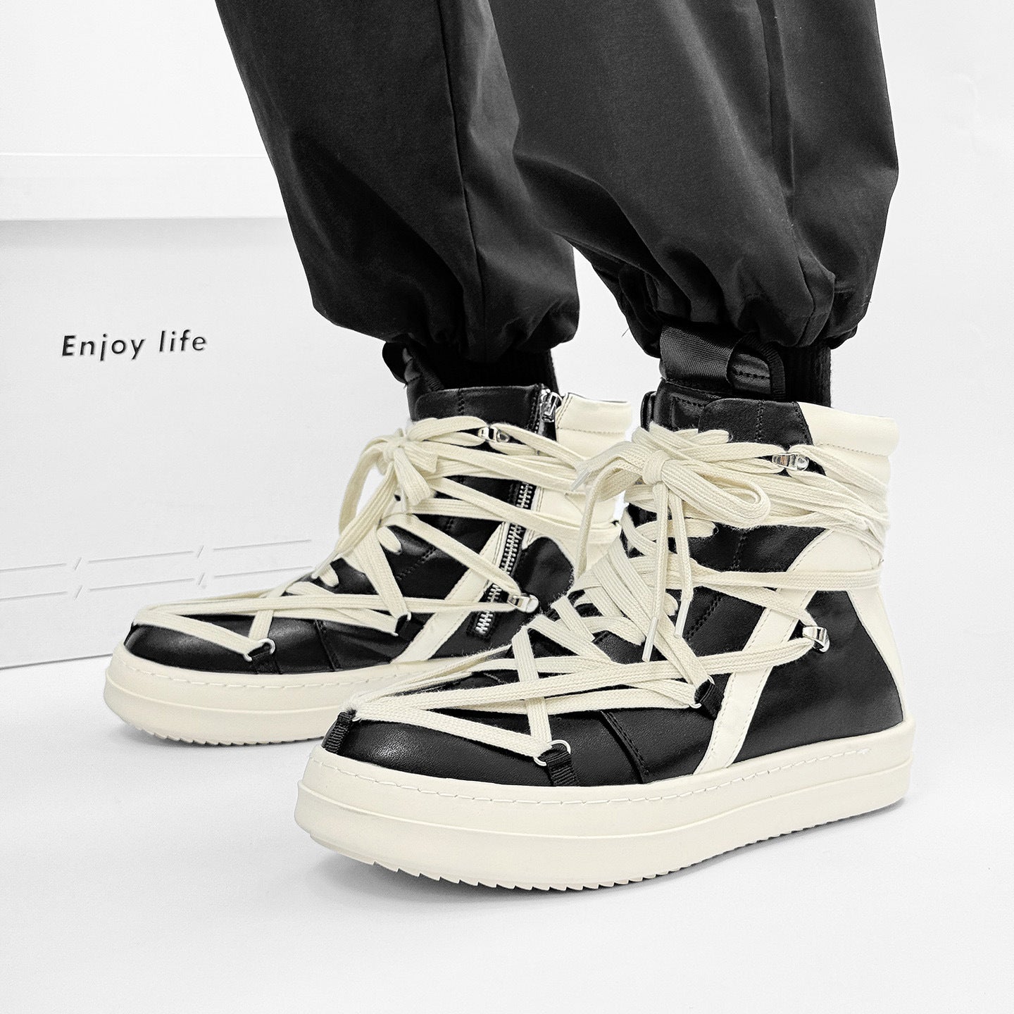 Men's American Genuine Fashion Thick Sole Height Increasing Sports Boots