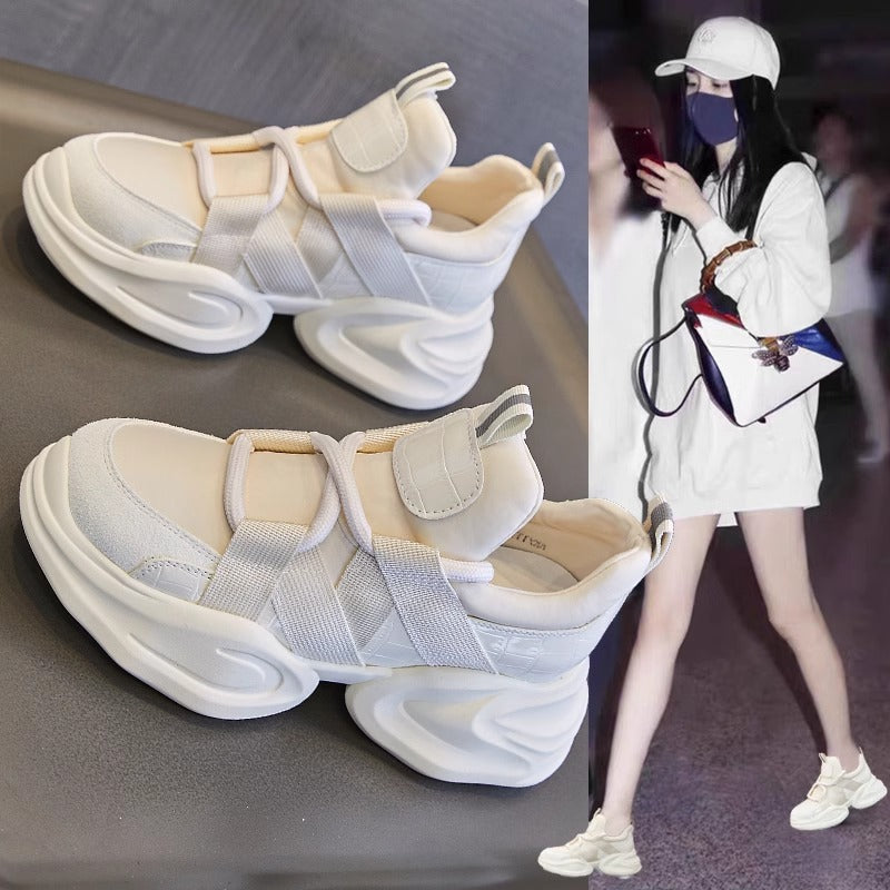 Women's Spring Genuine Elevator Versatile Platform Niche With Women's Sports Shoes