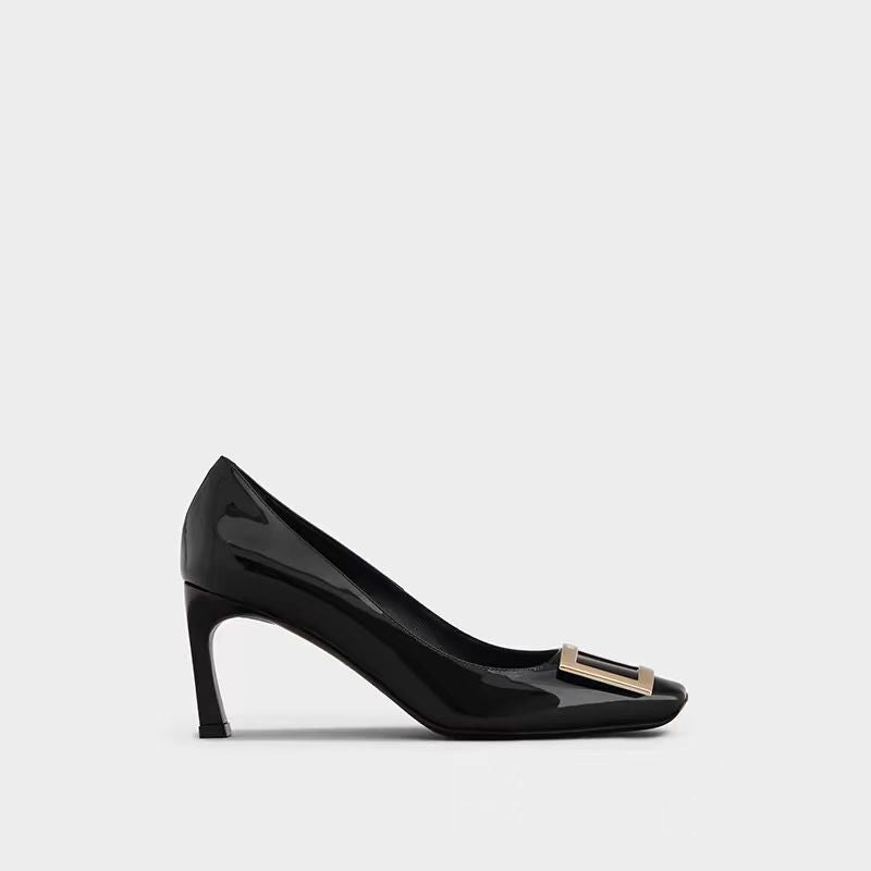 Classic Cm Square Buckle Daily Commuter Shallow Women's Fashion Shoes