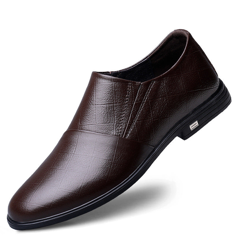 Men's Large Size Slip-on Slip On Soft Bottom Business Formal Wear Men's Casual Leather Shoes