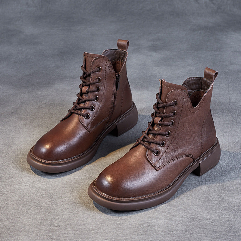 Men's Top Layer Cowhide Short British Style Boots