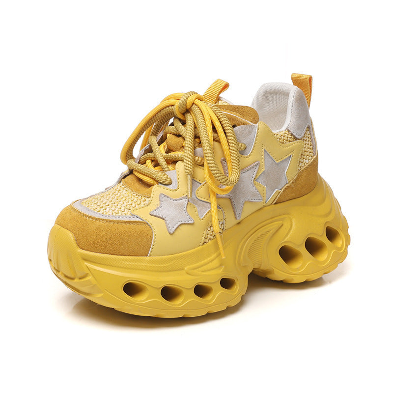 Women's Height Increasing Insole Mesh Surface Clunky Spring Muffin Sports Casual Shoes