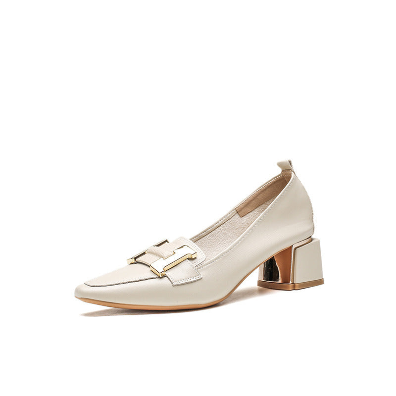 Women's Square Toe Autumn Slip-on Soft Chunky High Women's Fashion Shoes