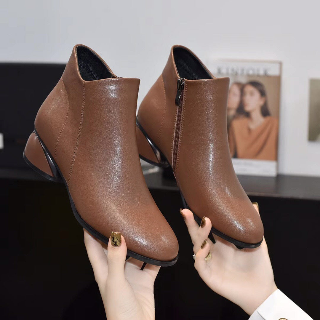 Women's Short Flat Soft Round Toe Mother Single Men's Shoes