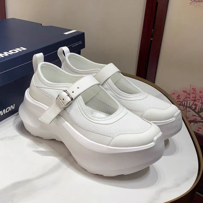 Women's Height Increasing Mary Jane Mesh Platform Muffin Fitness Pumps Breathable Sports Casual Shoes