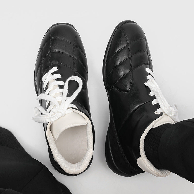 Women's & Men's Oblique Retro Flat Outdoor Mountaineering Men's Casual Leather Shoes