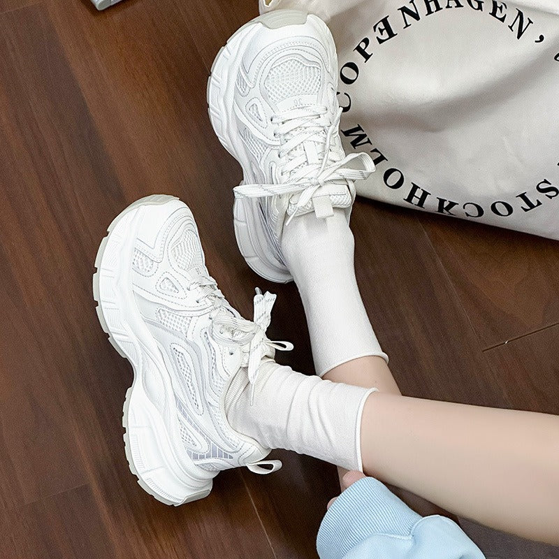 Women's Style Simple Fashion Clunky Spring Mesh Stitching Breathable Women's Sports Shoes