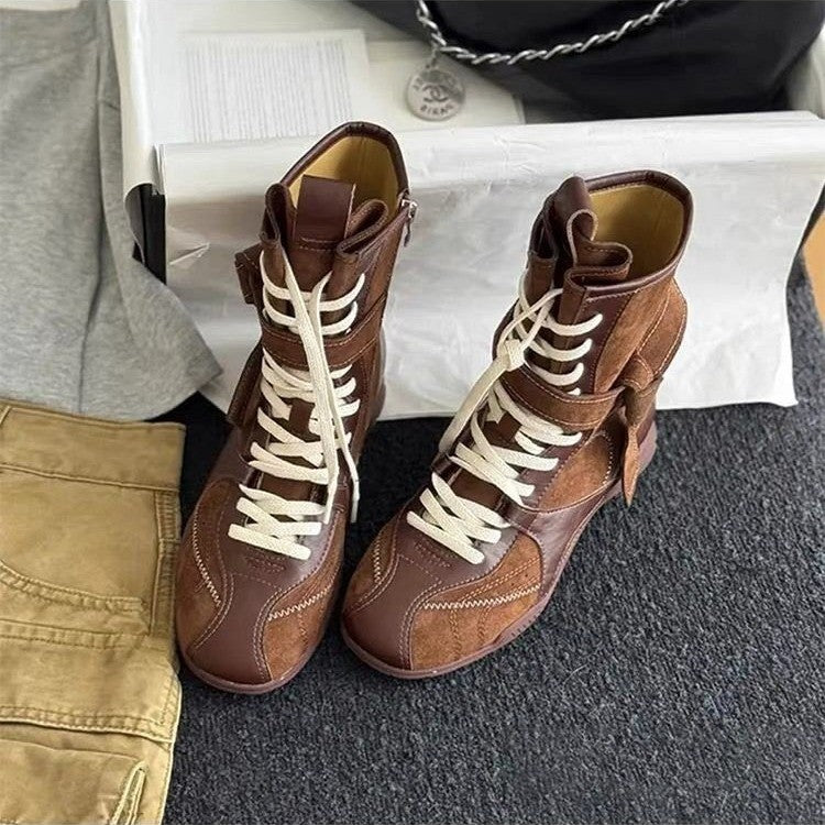 Women's Niche Knee-high Matte Round Toe Middle Boots
