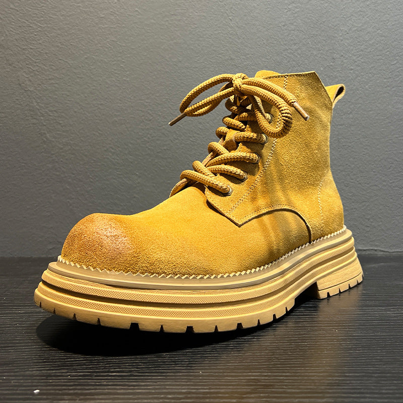 Men's Autumn Motorcycle British Style Retro Ankle Men's Leather Boots