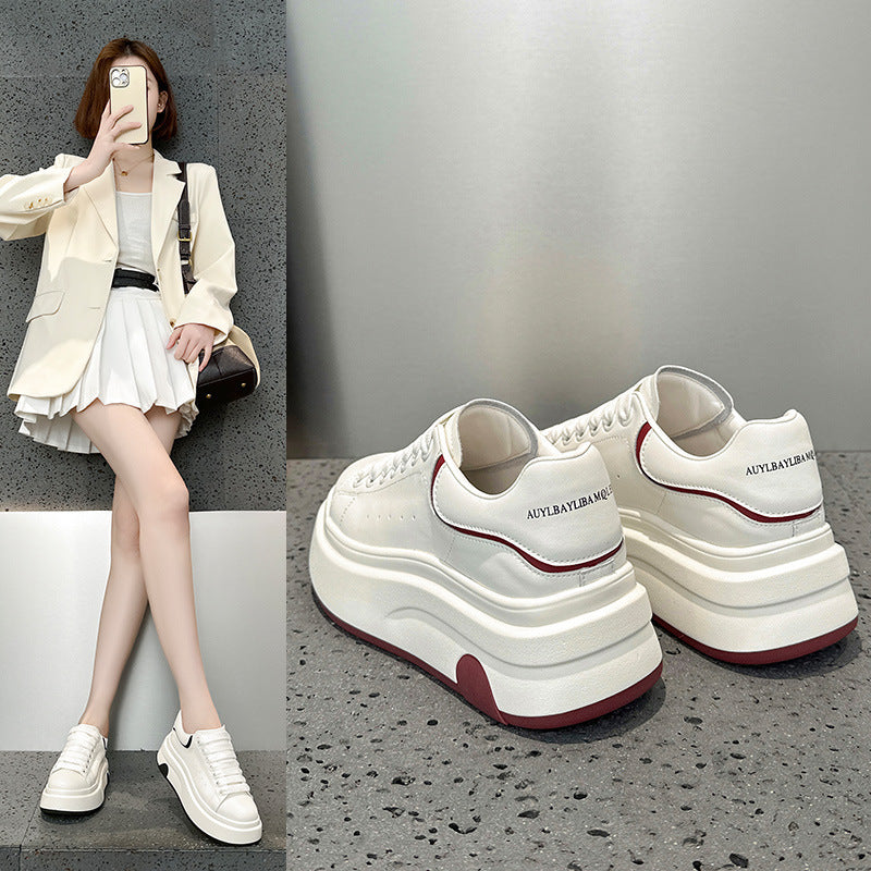 Women's Mcqueen White Spring Thick Bottom Breathable Sports Women's Casual Shoes