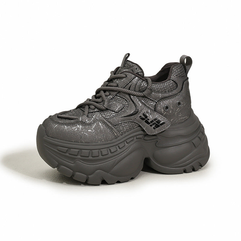 Women's Platform Dad Lace Up Muffin Height Increasing Women's Sports Shoes