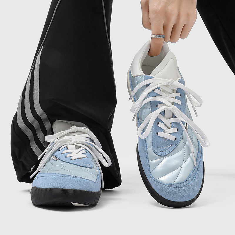 Men's Style Rhombus Lace Up Flat German Training Sneakers