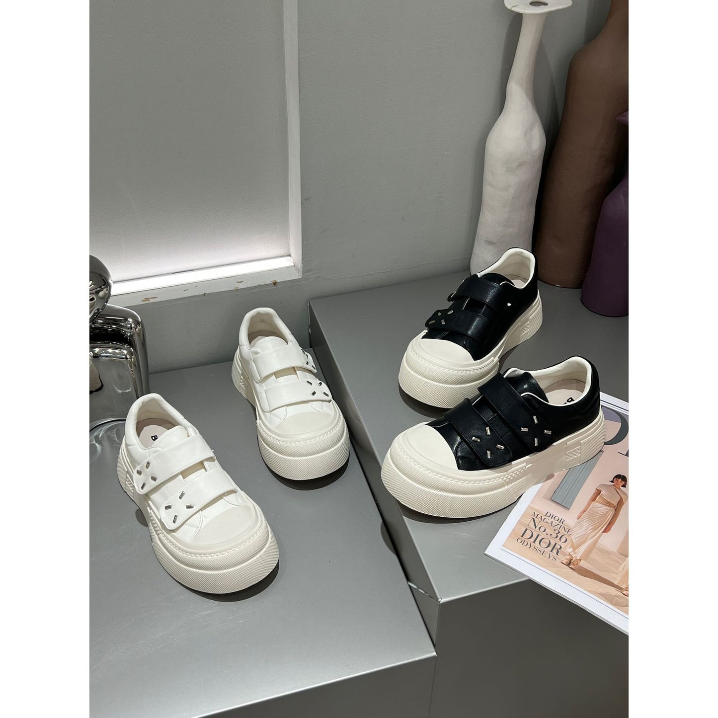 Women's Cute Big Head Biscuit Shape Spring Genuine Thick Sports Casual Shoes