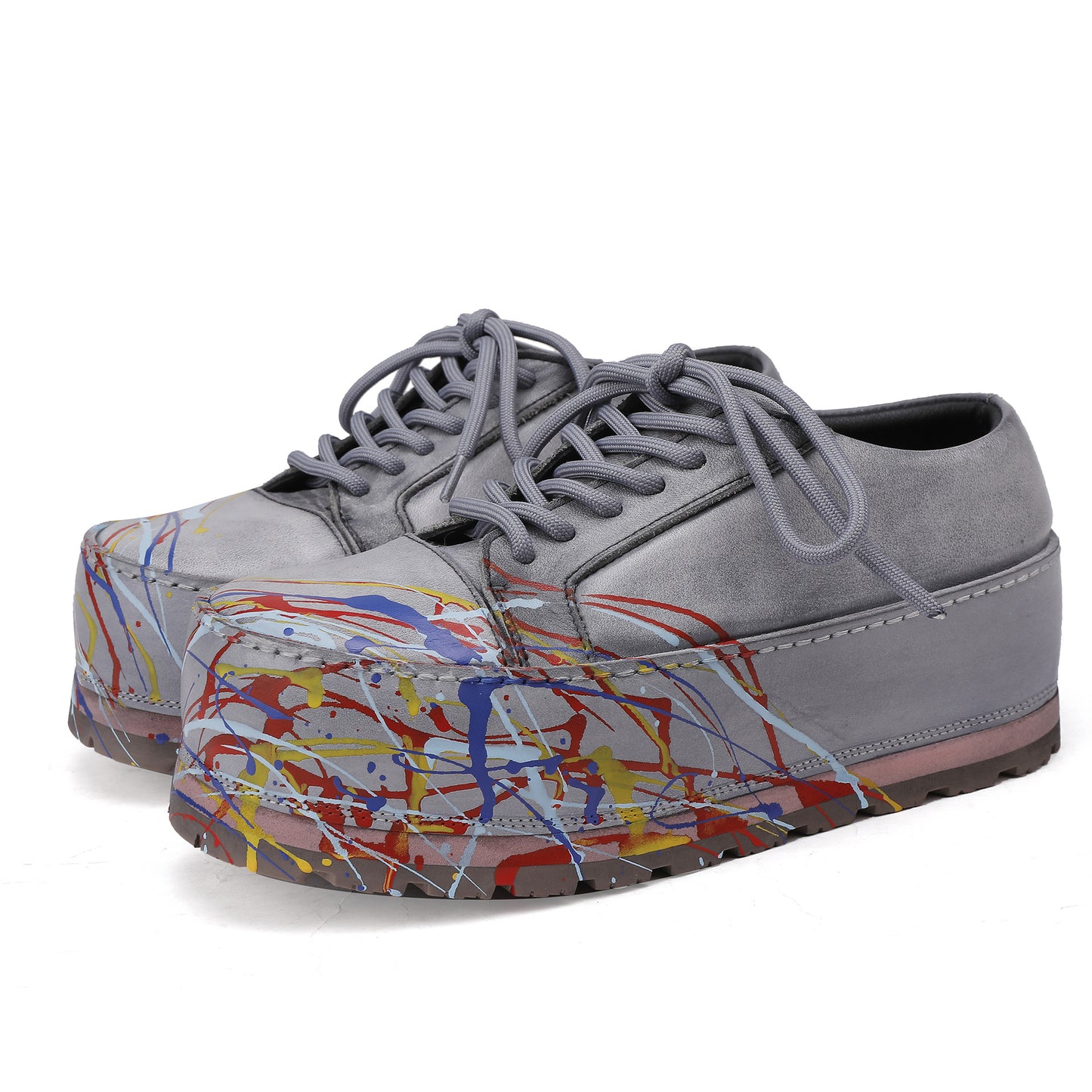 Women's Up Round Toe Platform Retro Increased Women's Fashion Shoes