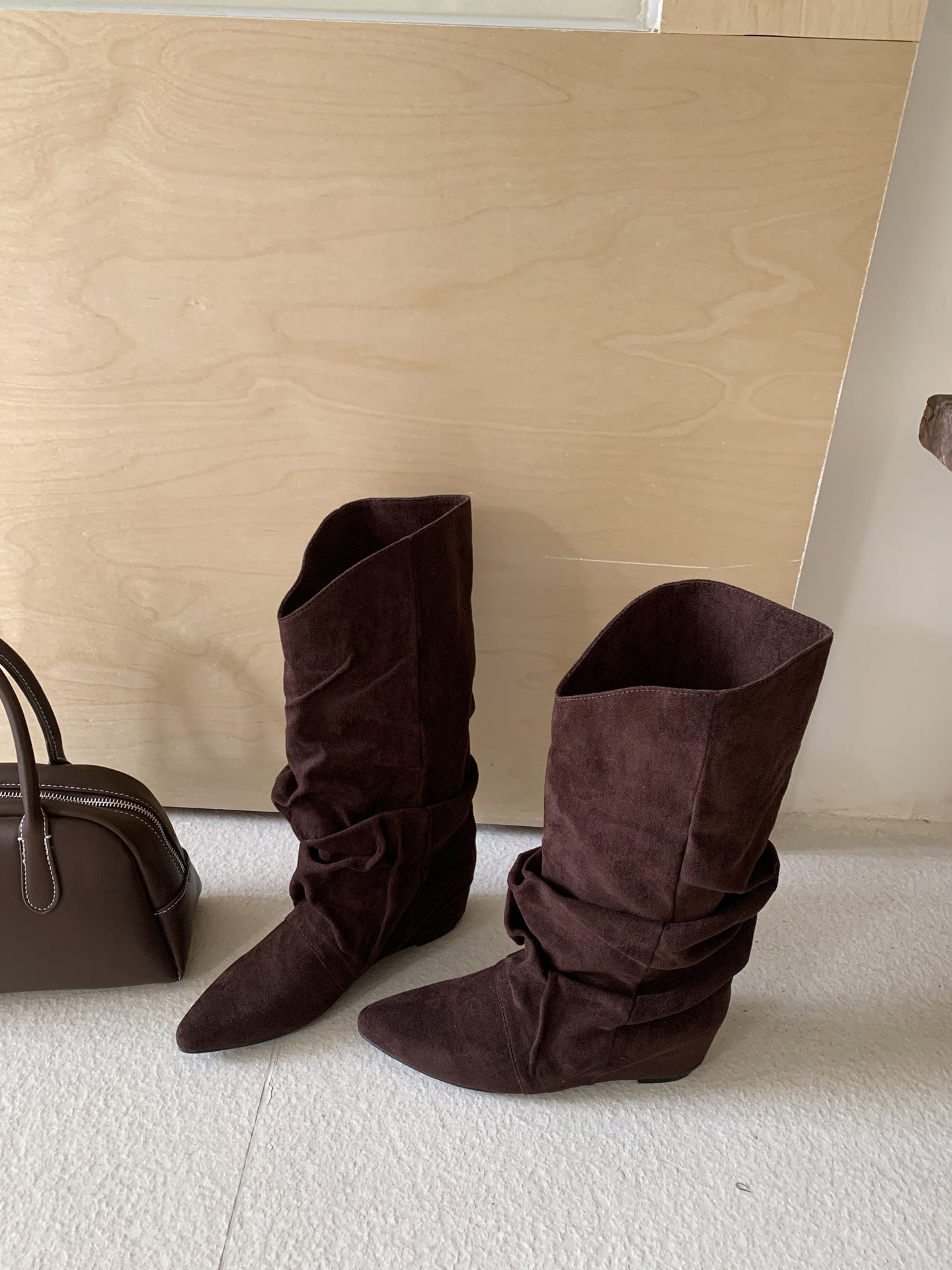Women's Pile Style Pointed Toe Western Cowboy Boots