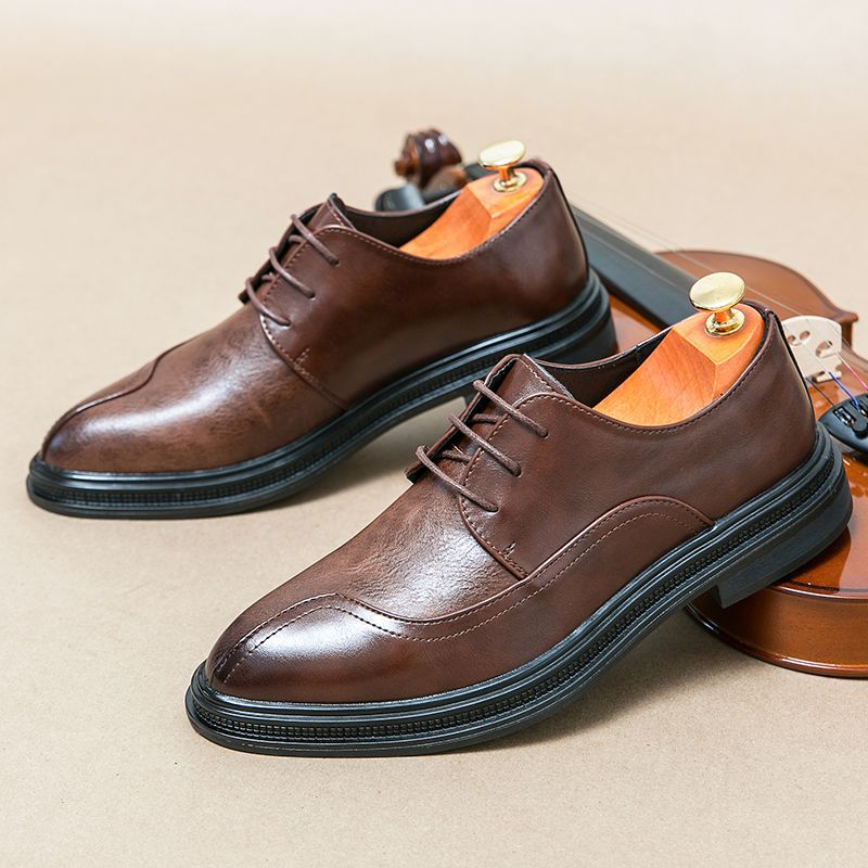 Men's Summer Breathable Business Formal Wear Green Fashionable Style Men's Casual Leather Shoes