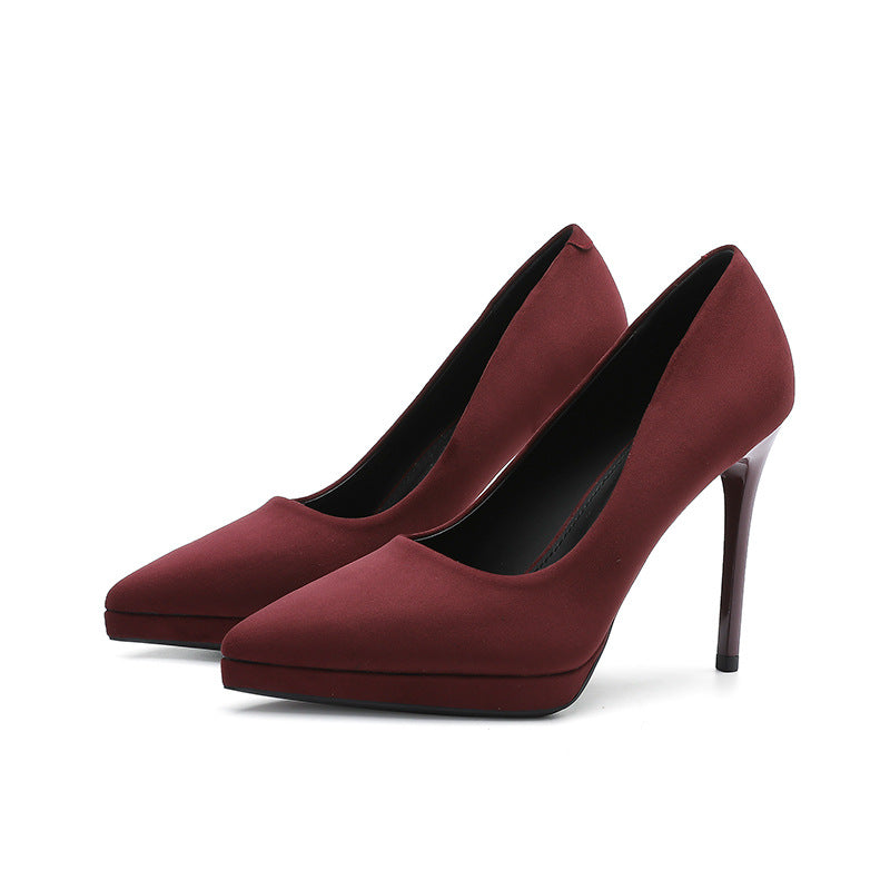 Women's Print Suede Platform High Pointed Toe Women's Fashion Shoes