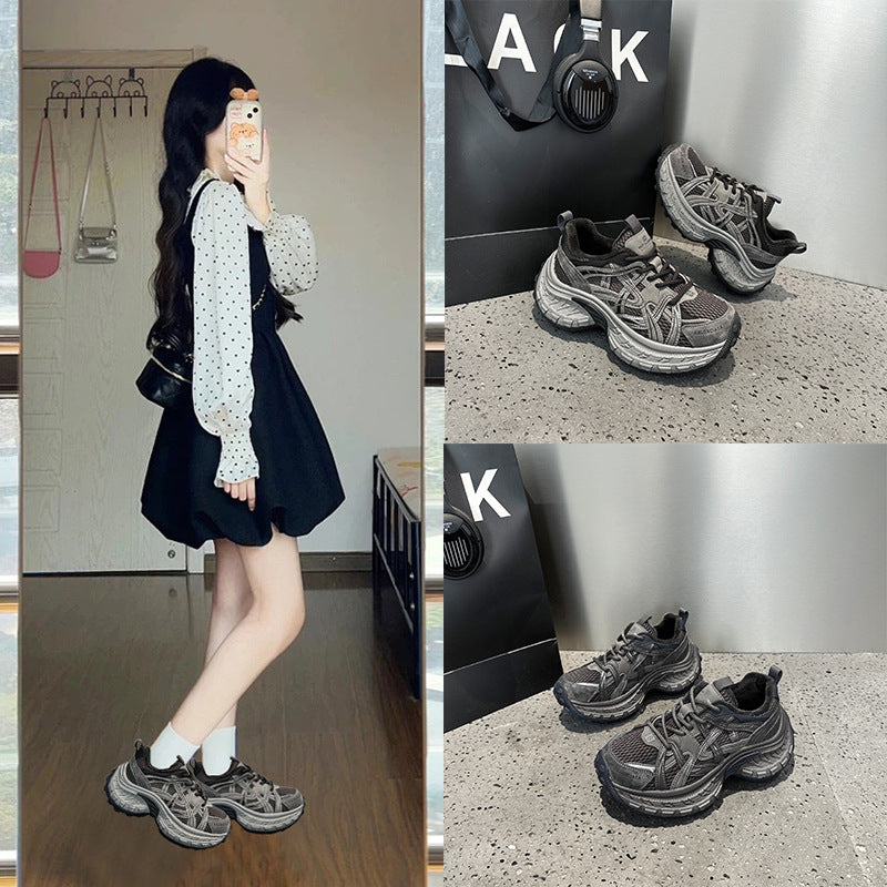 Women's Heightened Daddy Korean Style Street Niche Durian Retro Women's Sports Shoes