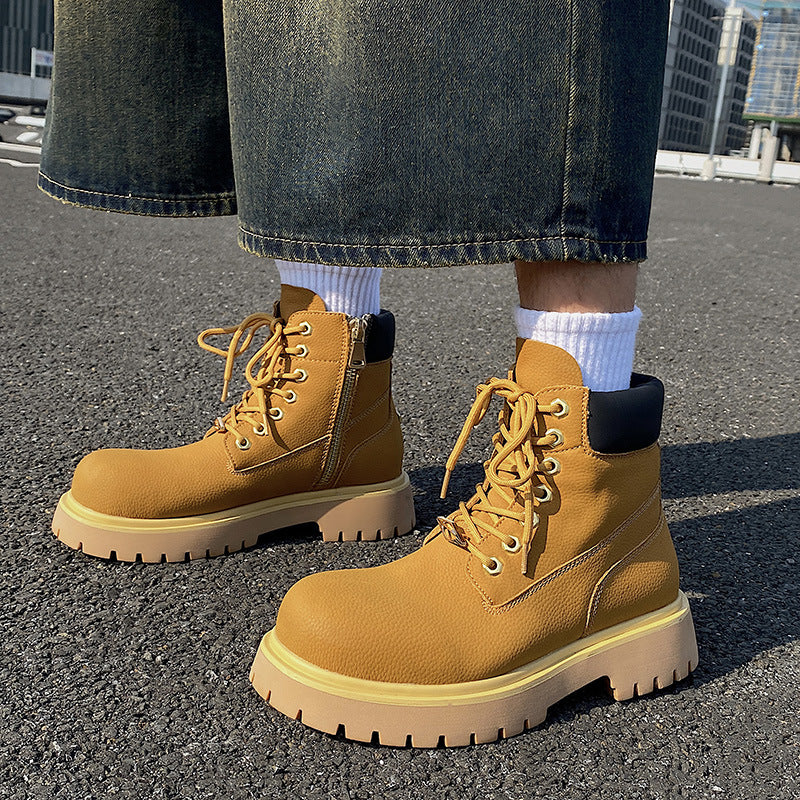 Men's Retro Thick Bottom Increased Outdoor Hiking High Top Boots