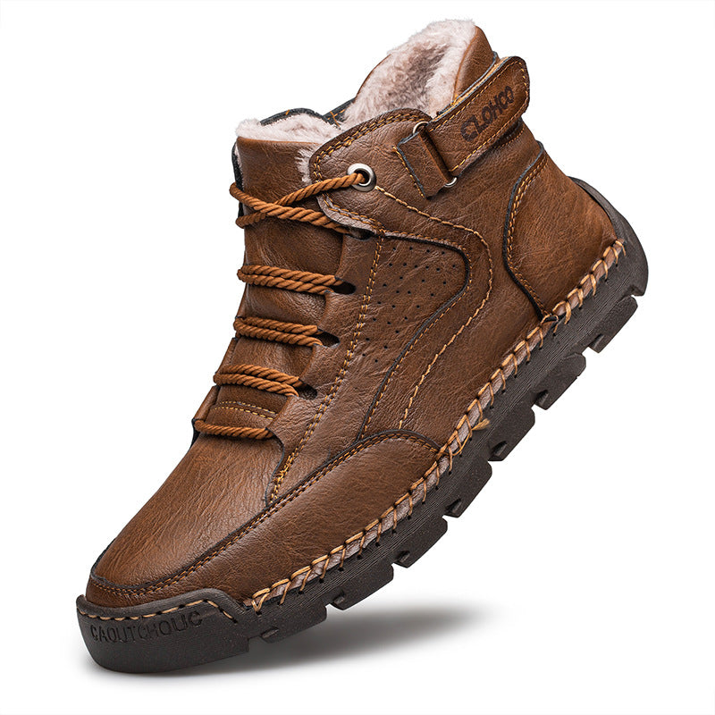 Men's Handmade Stitching Large Size Comfortable Veet Men's Shoes
