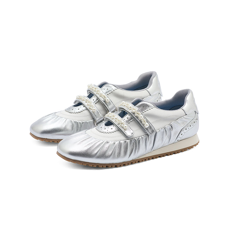 Women's Spring Retro Mary Jane Brown Pearl Women's Fashion Shoes