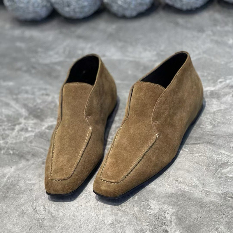 Women's Square Toe Flat Matte Muller Minimalist Design Slip-on Deep Mouth Loafers