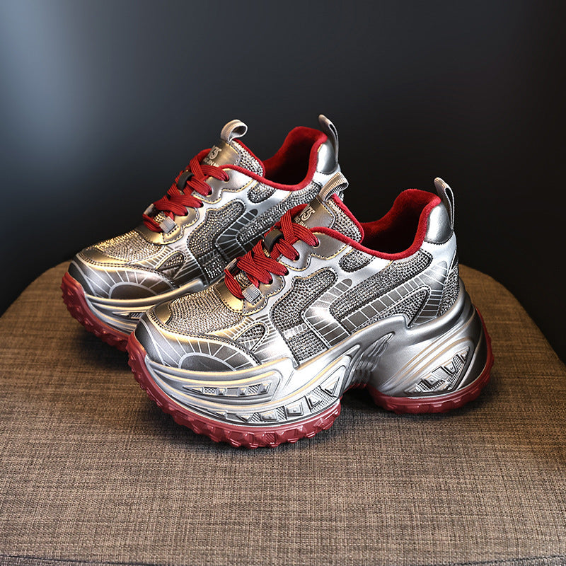 Women's Autumn With Thick Sole Height Increasing Insole Sports Casual Shoes