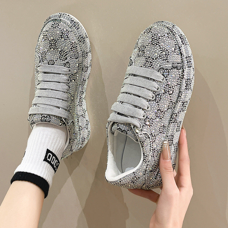 Women's Full Diamond Pumps Muffin Platform Rhinestone Men's Shoes