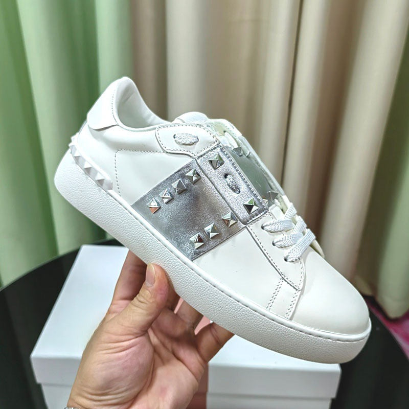 Men's Rivet White Genuine Fashion Trendy Couple Men's Sports Shoes