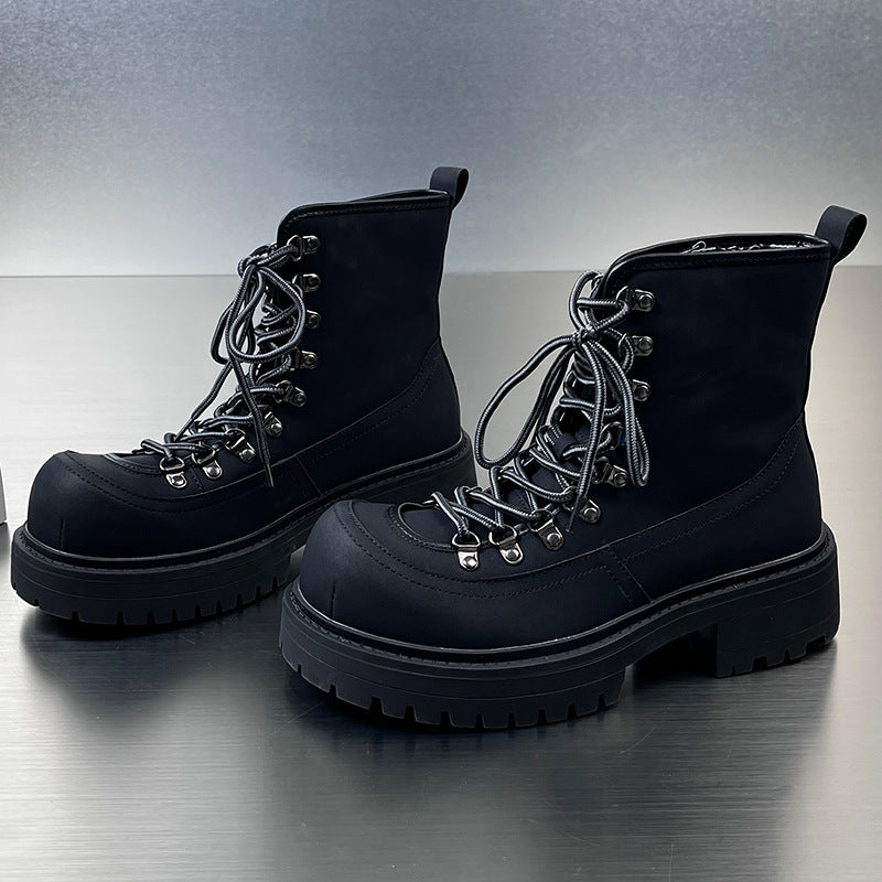 Men's Worker Outdoor Mountaineering Two-way Thick Sole Increased British Style Fashion Men's Martin Boots