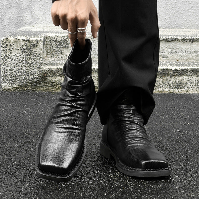 Men's British Style Back Zipper Fashionable Chelsea Men's Martin Boots