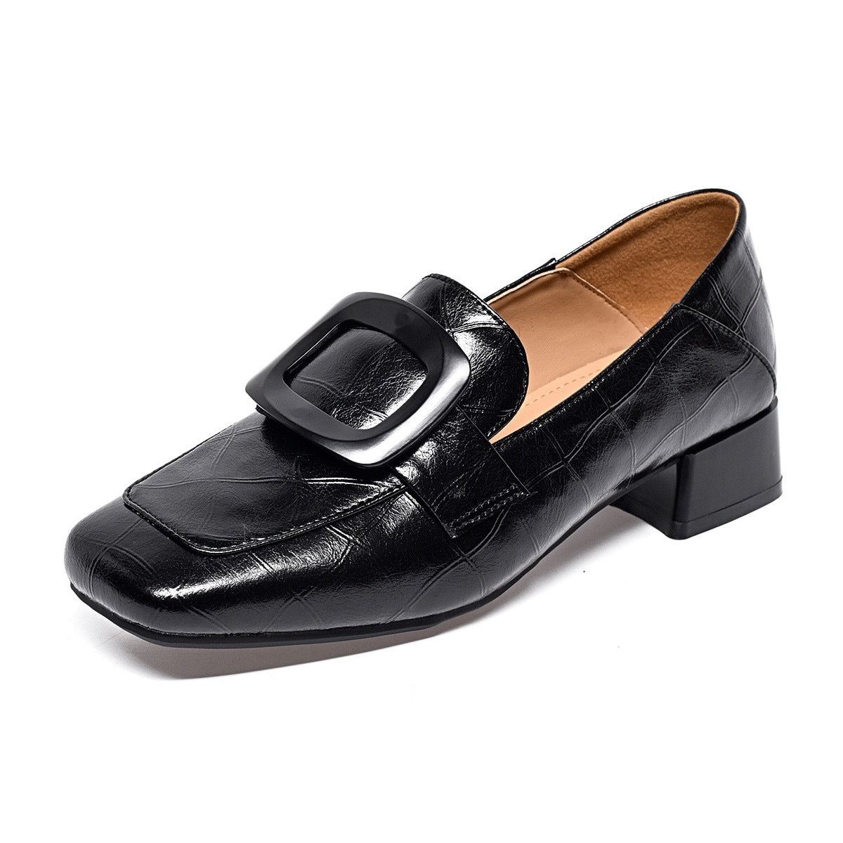 Women's Small British Chunky Low Slip-on Comfortable Deep Mouth Women's Fashion Shoes