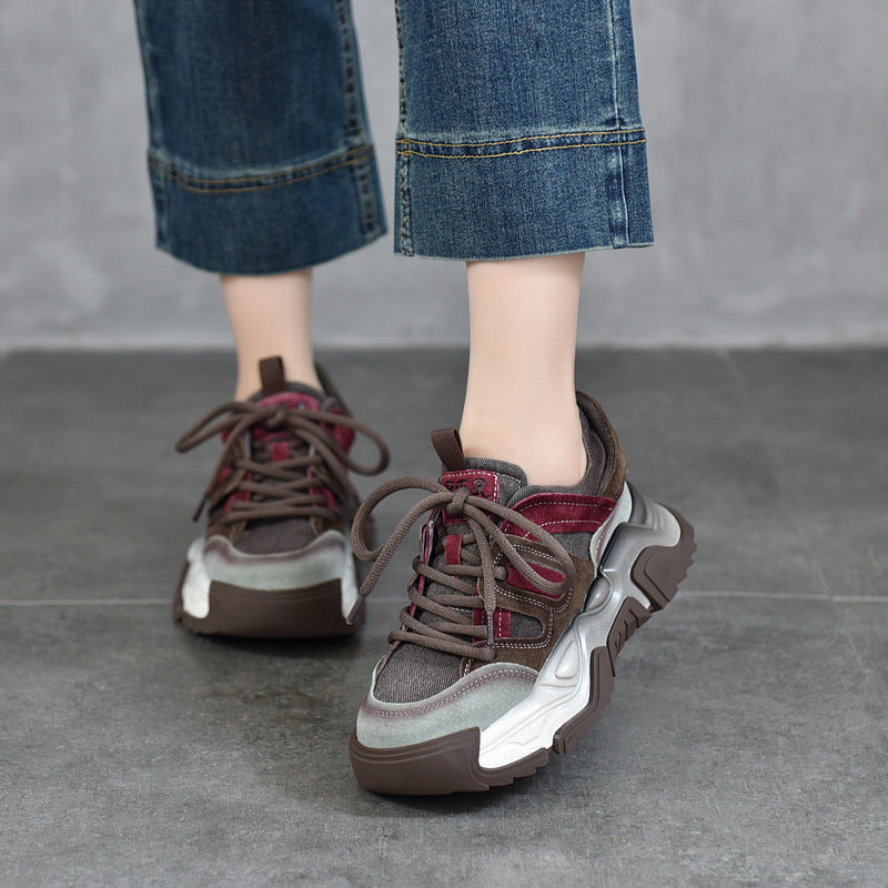 Women's Small Thick-soled Dad Color Matching Spring Casual Shoes