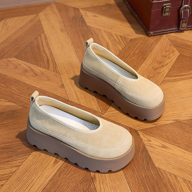 Women's Spring Genuine Outdoor Thick Sole Increased Sports Casual Shoes