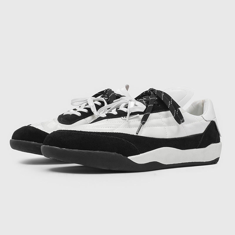 Men's Style Rhombus Lace Up Flat German Training Sneakers