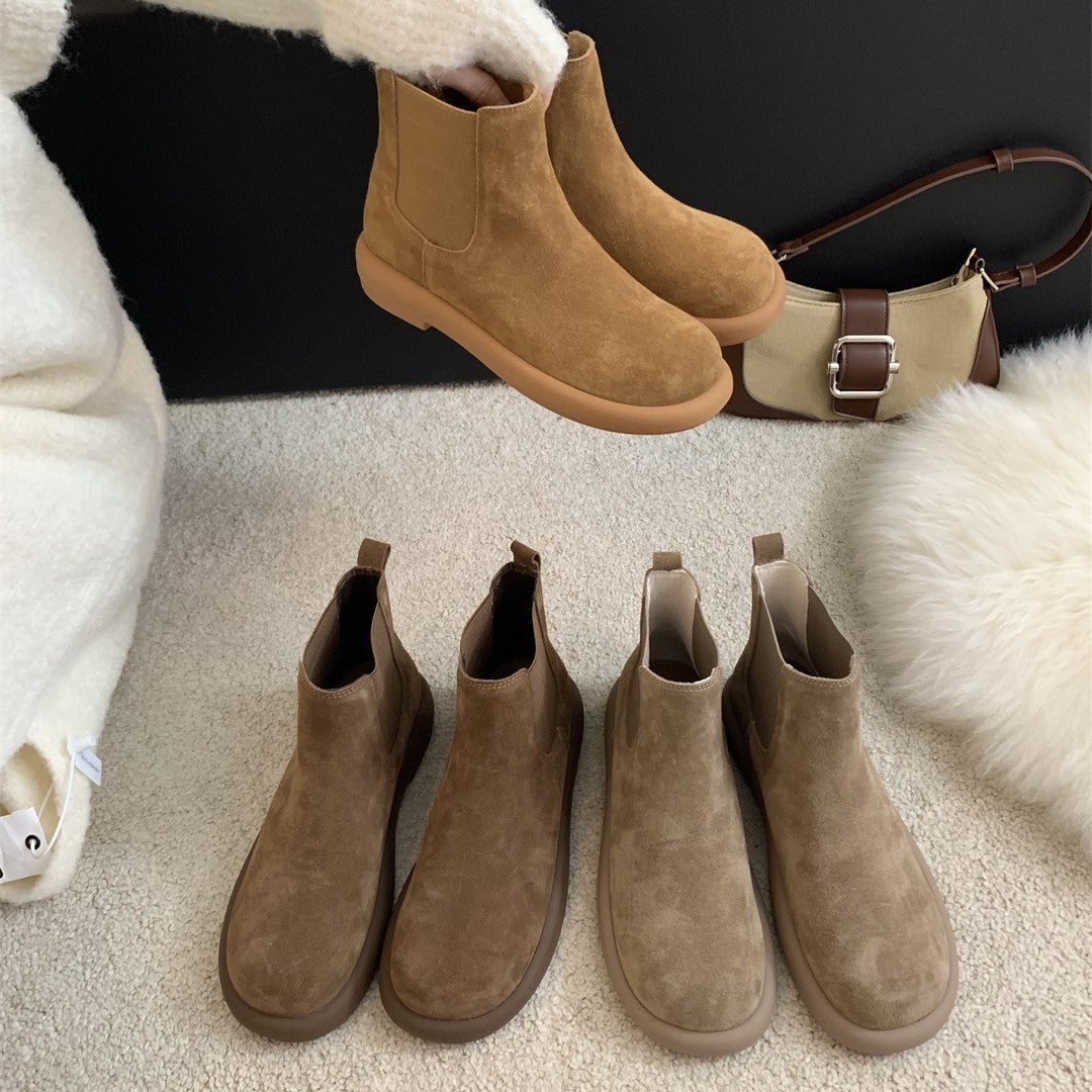 Full Matte Martin Retro Platform Sleeve Rubber Band Boots