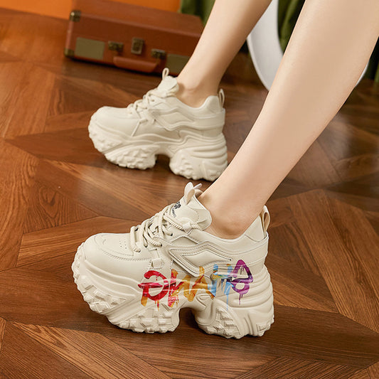 Women's Dad Spring Fashion Iti Platform Versatile Height Increasing Women's Shoes