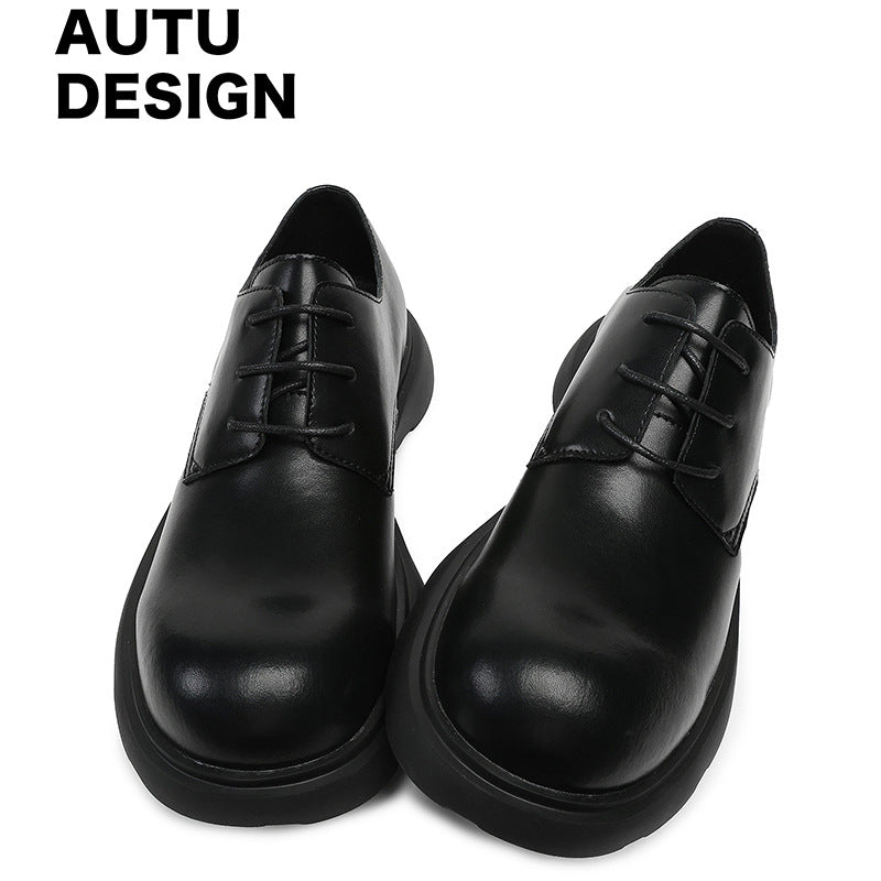Men's Autumn Round Toe Mickey Derby Commuter Men's Casual Leather Shoes