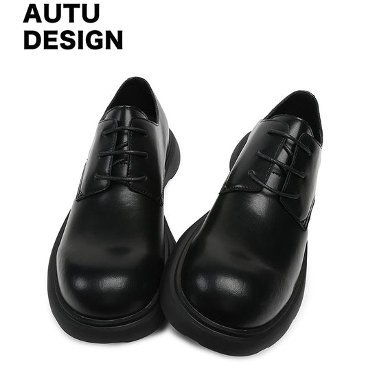 Men's Autumn Round Toe Mickey Derby Commuter Men's Casual Leather Shoes
