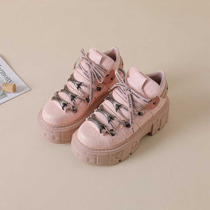 Women's Platform Height Increasing Street Shooting Punk Tank Bottom Boots