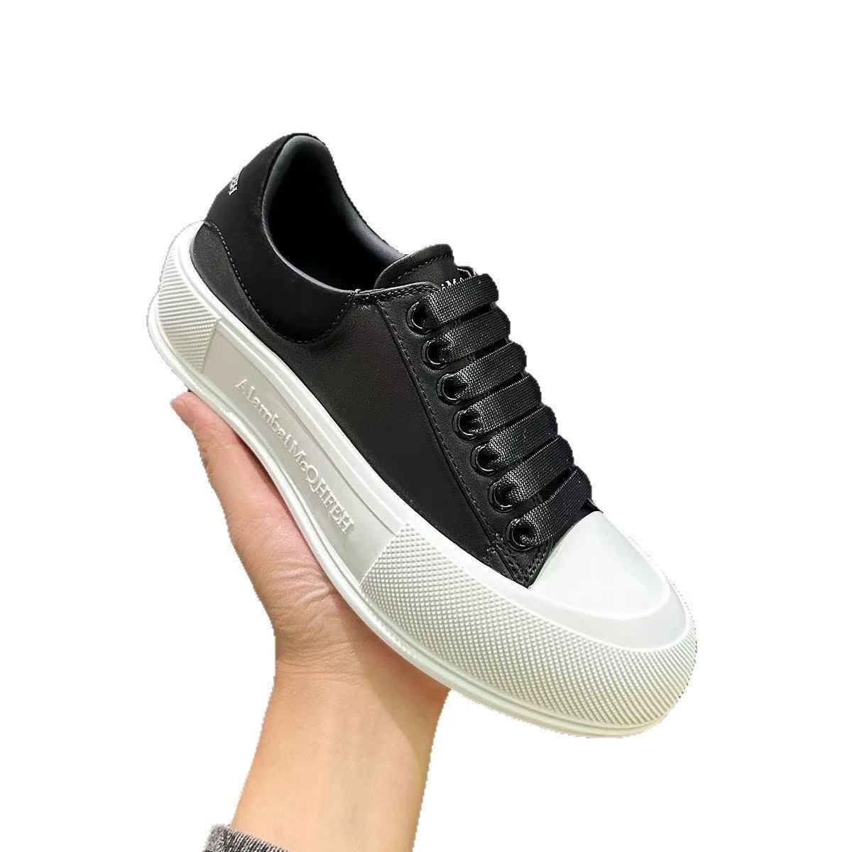 Women's Mcqueen Thick-soled Height Increasing White Fashionable Sneakers