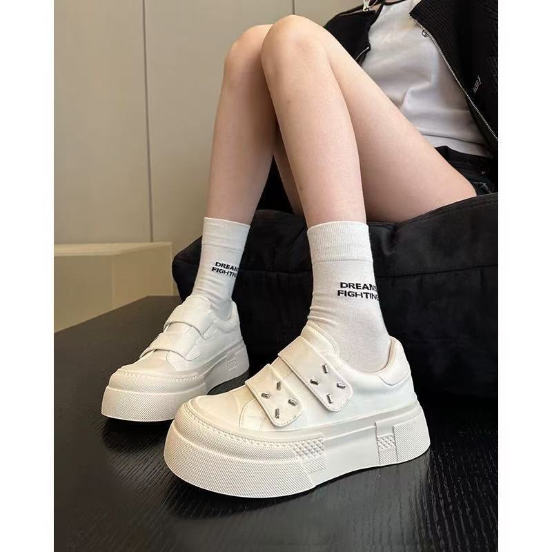 Women's Top Layer Cowhide Platform White Magic Women's Shoes