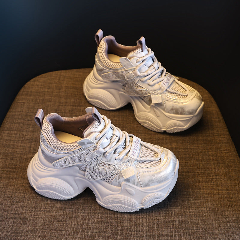 Women's Platform Height Increasing Insole Fashion Clunky Sneakers
