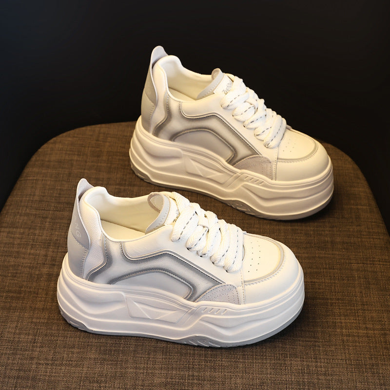 Women's Platform Height Increasing Insole Muffin Retro Sports Casual Shoes