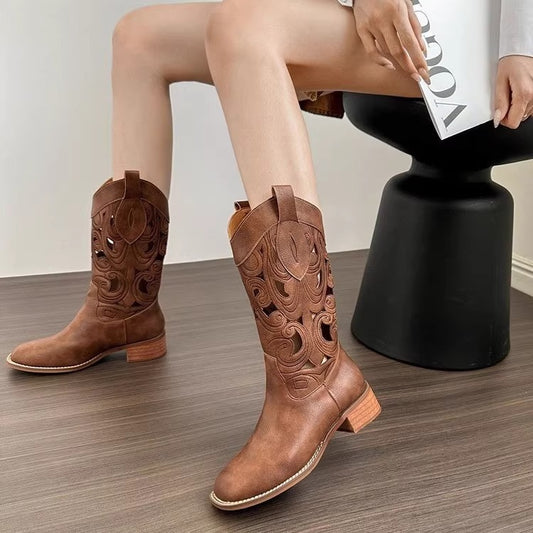 Women's Cowboy Summer Middle Vintage Knight V Boots